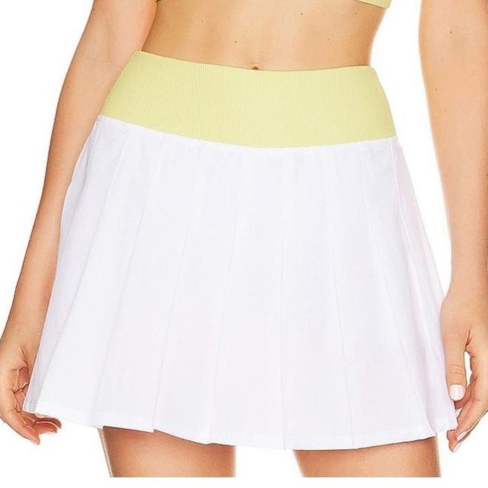 Beach Riot Cape Tennis Skirt White Yellow Size L